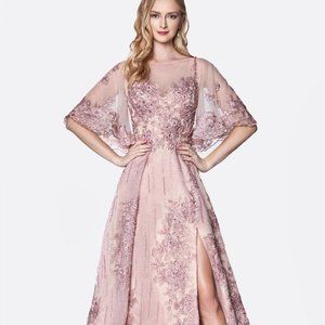 Cinderella Pink Lace Maxi Dress